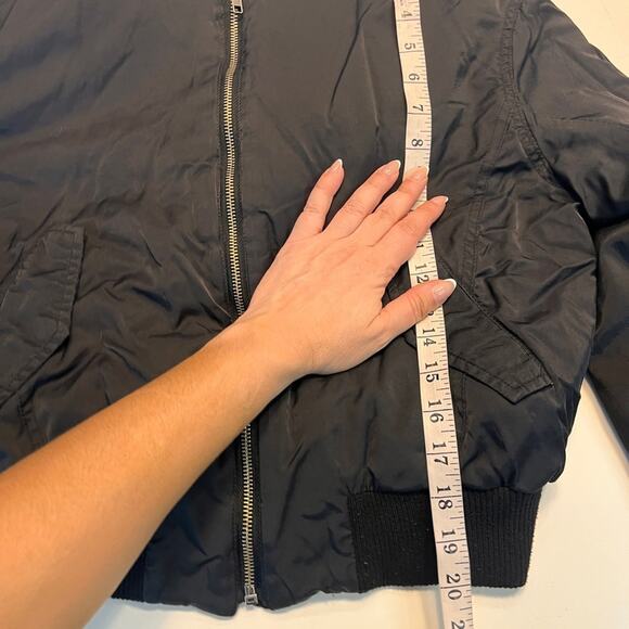 Urban Outfitters Silence + Noise Women’s Black Bomber Jacket with Removabe Hood - Picture 10 of 10